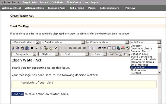 Creating a Link to the Issue Tracking Page