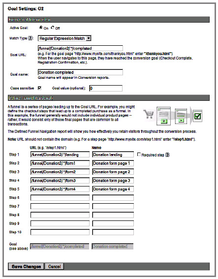 Configuring a funnel