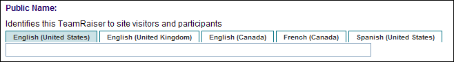 Locale tabs for a TeamRaiser constituent-facing field