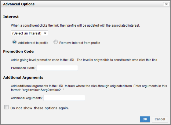 CLO Advanced Options Dialog