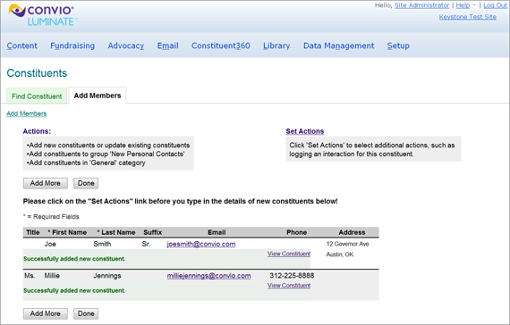 Members successfully added to the user group