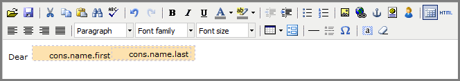 First and last name personalization added in the Visual Edit