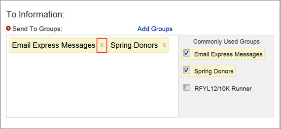 Creating and Sending an Express Message - Convio Online Help